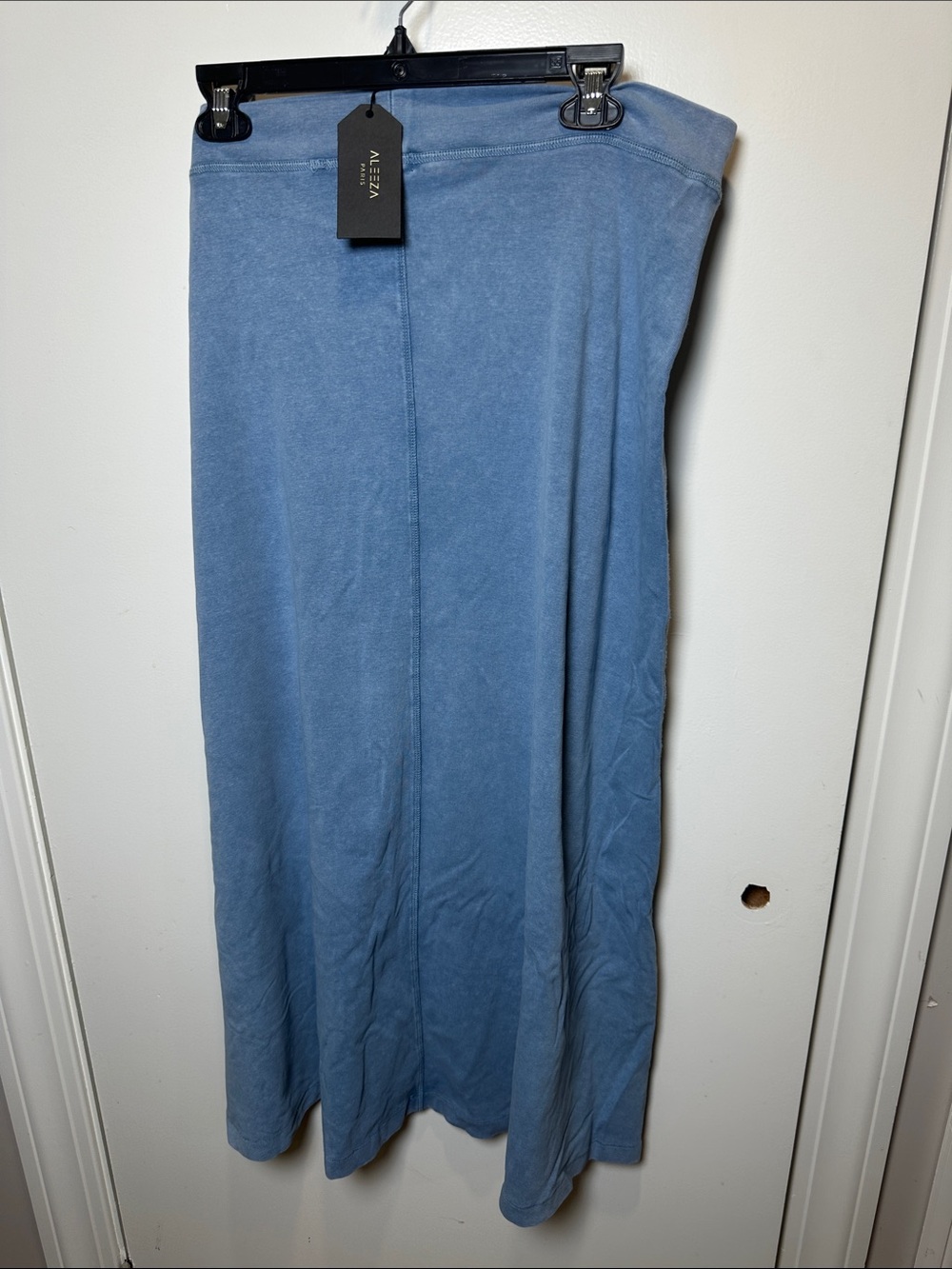 Aleeza Dusty Blue Maxi Skirt - Pull-On A-Line (27)